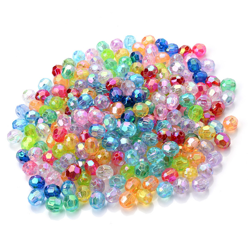100 kom/lot 6 8 mm akrilnih perli u mješovitim bojama AB odstojnik za oplate dragim kamenjem labave perle za izradu nakita Diy ručno rađeni dodaci