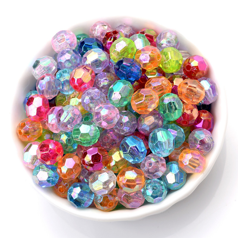 100 kom/lot 6 8 mm akrilnih perli u mješovitim bojama AB odstojnik za oplate dragim kamenjem labave perle za izradu nakita Diy ručno rađeni dodaci