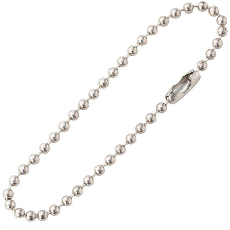 50db ródium kerek golyós lánc 12cm 15cm hosszú Dog Tag tömeges láncok csatlakozóval barkács medál ékszer leletekhez