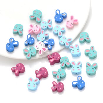 30/50/100 τμχ 10 χιλιοστά Cute Mixed Bunny Polymer Clay Beads Color Animal Spacer Beads for Jewelry Making DIY βραχιόλι κολιέ