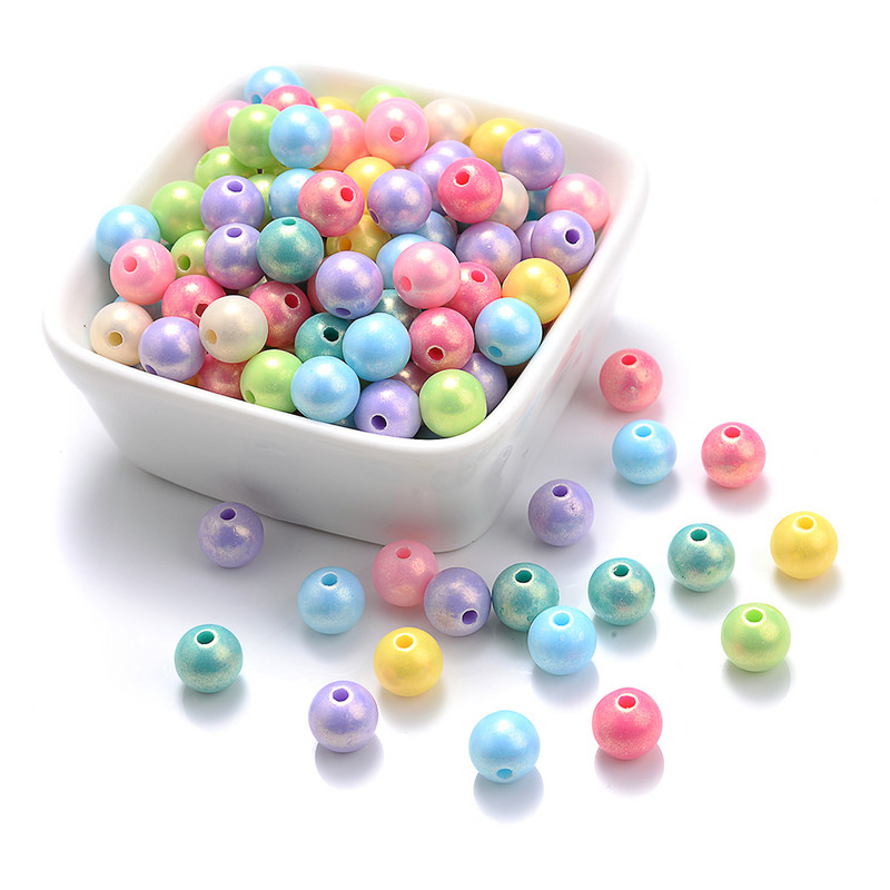 100/200/300 tk 8mm kattega akrüüli vahehelmed kommivärvi ümmargused lahtised helmed ehete valmistamiseks isetehtud käevõru kaelakee tarvikud