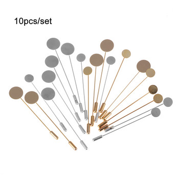 10Pcs позлатена симулация на перлена сплав медна дълга игла щифт Направи си сам ревер рокля изработка на бижута брошка основни аксесоари за бижута