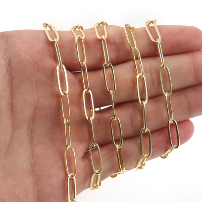 1 м златист цвят от неръждаема стомана, голям роло кабел, насипни вериги за изработка на бижута, колие, гривна, глезени Направи си сам ръчно изработени аксесоари