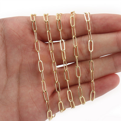 1 м златист цвят от неръждаема стомана, голям роло кабел, насипни вериги за изработка на бижута, колие, гривна, глезени Направи си сам ръчно изработени аксесоари