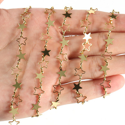 1 м златист цвят от неръждаема стомана, голям роло кабел, насипни вериги за изработка на бижута, колие, гривна, глезени Направи си сам ръчно изработени аксесоари