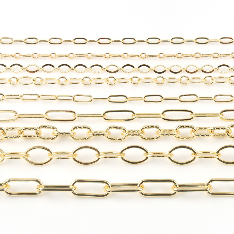1 м златист цвят от неръждаема стомана, голям роло кабел, насипни вериги за изработка на бижута, колие, гривна, глезени Направи си сам ръчно изработени аксесоари