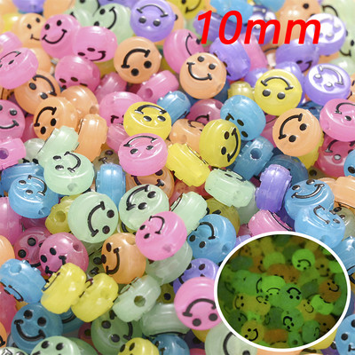 50 komada Svjetleći Smajli Akrilne perle Ravna Zvjezdana Mjesečeva Sjajna Digitalna Razmakna Perla Za Izradu Nakita Narukvica Ogrlica