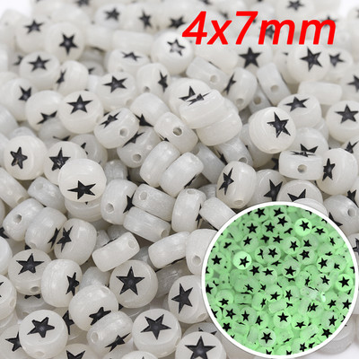 50 komada Svjetleći Smajli Akrilne perle Ravna Zvjezdana Mjesečeva Sjajna Digitalna Razmakna Perla Za Izradu Nakita Narukvica Ogrlica