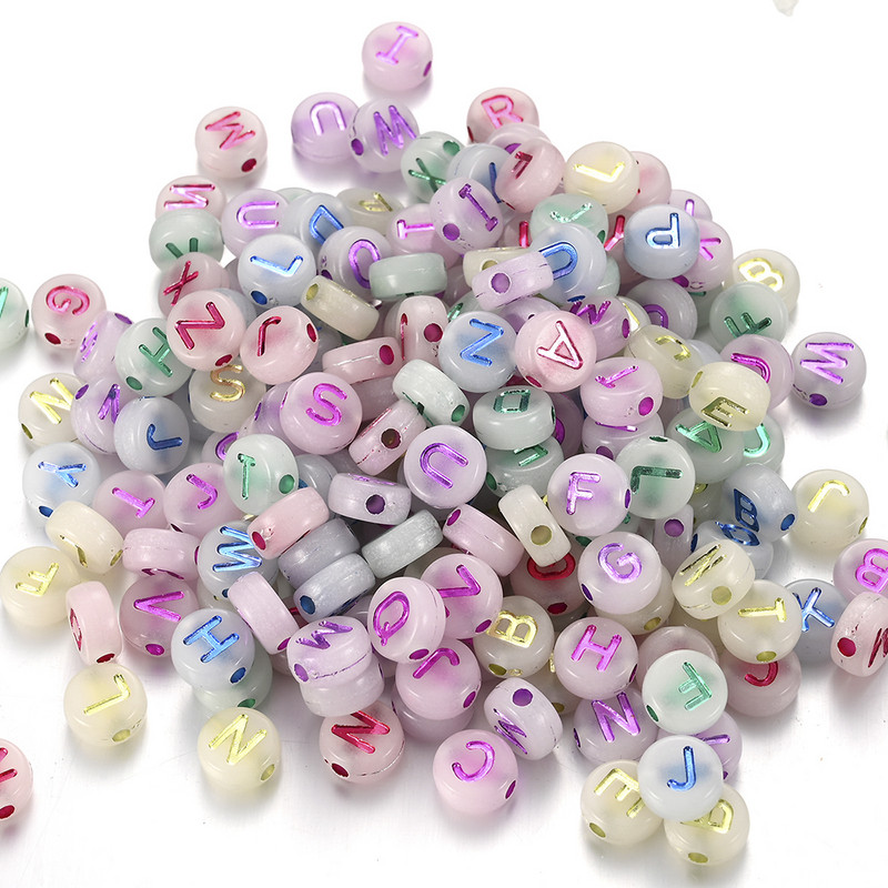 50 komada Svjetleći Smajli Akrilne perle Ravna Zvjezdana Mjesečeva Sjajna Digitalna Razmakna Perla Za Izradu Nakita Narukvica Ogrlica