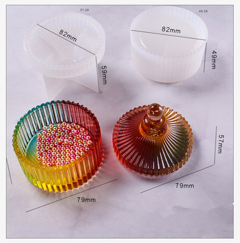 DIY Crystal Epoxy Resin Mold Round Stripe Storage Box Καλούπι σιλικόνης για ρητίνη