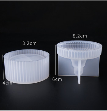 DIY Crystal Epoxy Resin Mold Round Stripe Storage Box Καλούπι σιλικόνης για ρητίνη