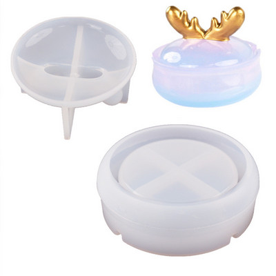 DIY kristály epoxigyanta forma kerek csíkos tárolódobozos szilikon forma gyantához