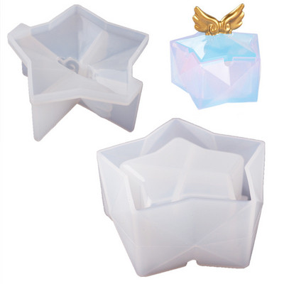 DIY kristály epoxigyanta forma kerek csíkos tárolódobozos szilikon forma gyantához