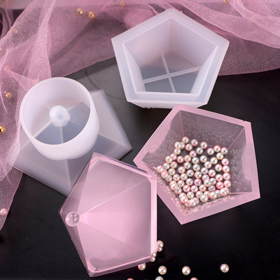 DIY kristály epoxigyanta forma kerek csíkos tárolódobozos szilikon forma gyantához