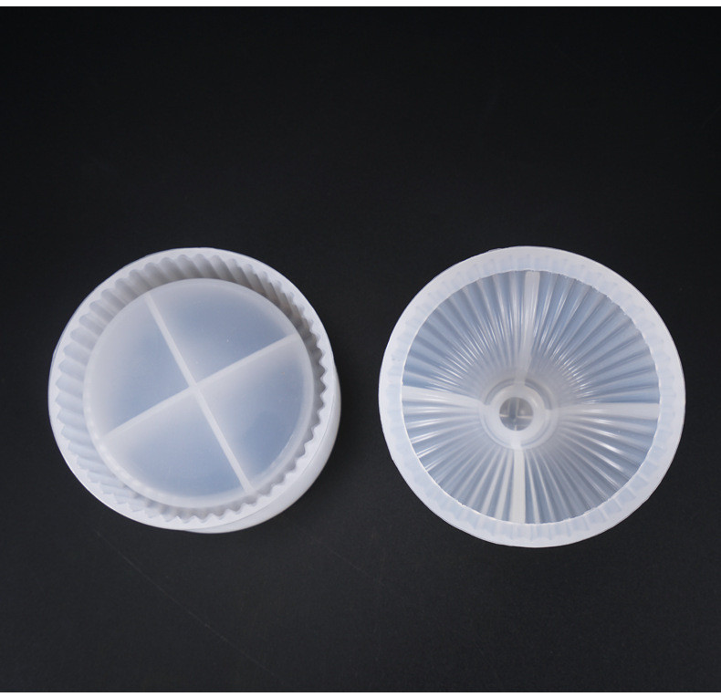 DIY kristalni kalup od epoksidne smole Okrugla prugasta kutija za pohranu Silikonski kalup za smolu