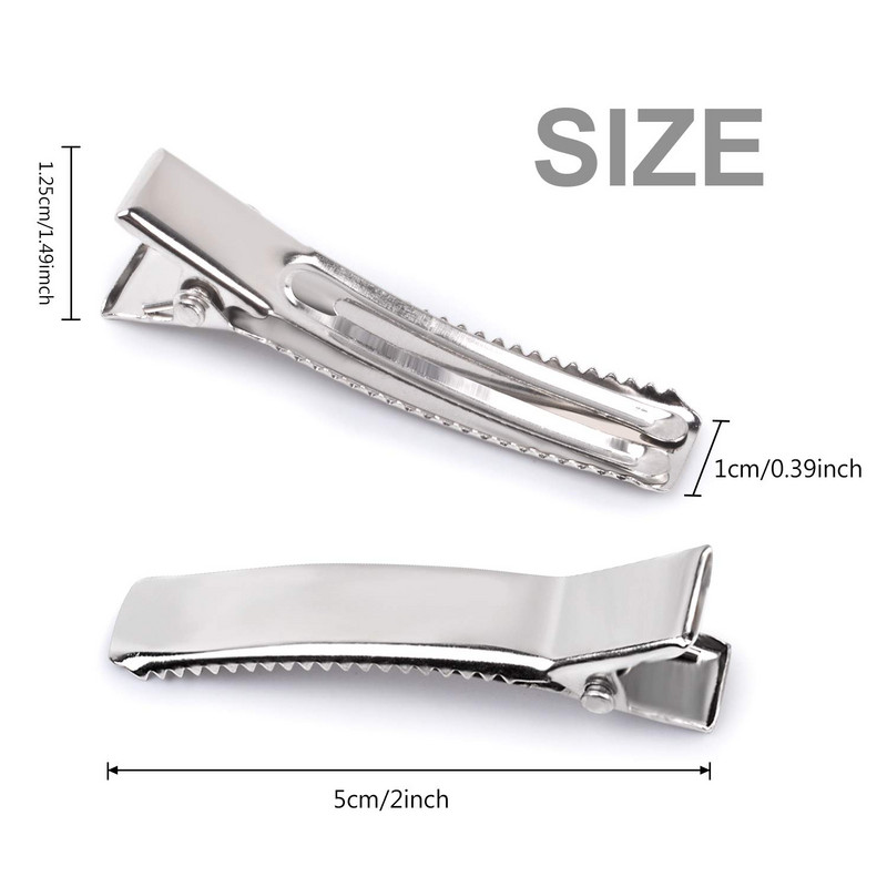 10-50 komada Aligatorske kopče za kosu Metalne jednostruke uvojke za uvojke Baza Diy Mašne Ukosnice za kosu Dodaci za salon Alati za oblikovanje kose
