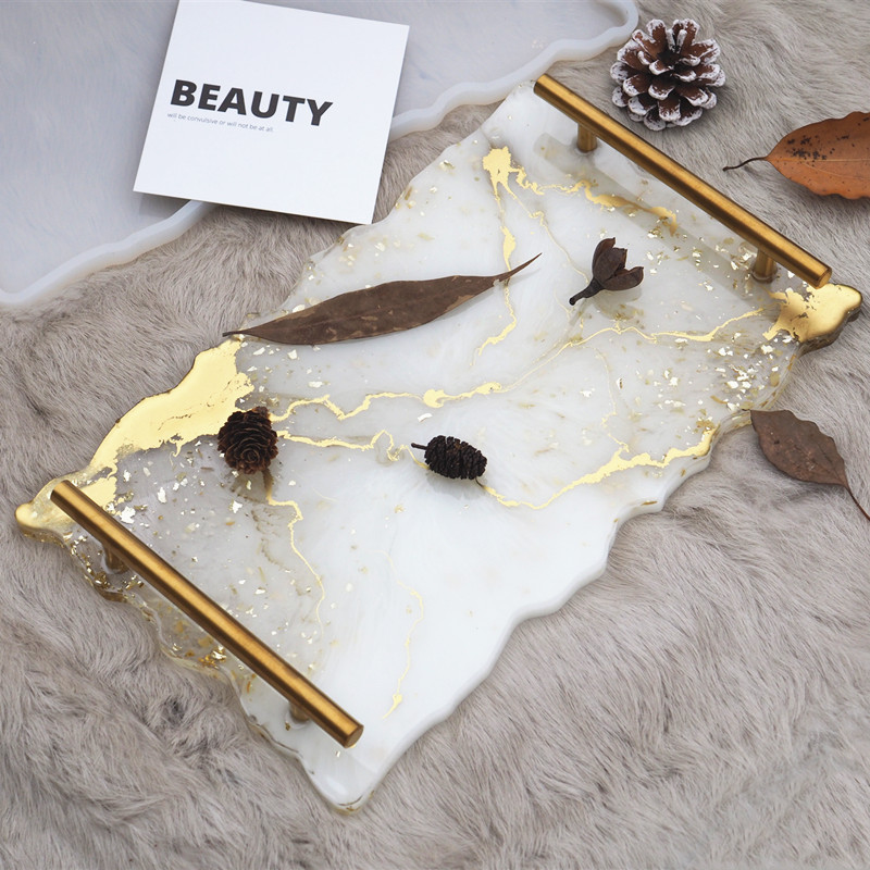 Silikonski kalup za smolu Veliki pravokutni tanjur za čaj Podmetač za čaše Uradi sam Kalupi od epoksidne UV smole za uređenje doma Zanati Izrada umjetničkih potrepština