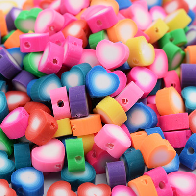 30/50/100 kom 10 mm mješovite glinene perle duginih boja ravna okrugla srca labave razmaknice perle za izradu nakita DIY pribor za narukvice