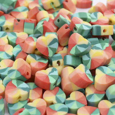 30/50/100 kom 10 mm mješovite glinene perle duginih boja ravna okrugla srca labave razmaknice perle za izradu nakita DIY pribor za narukvice