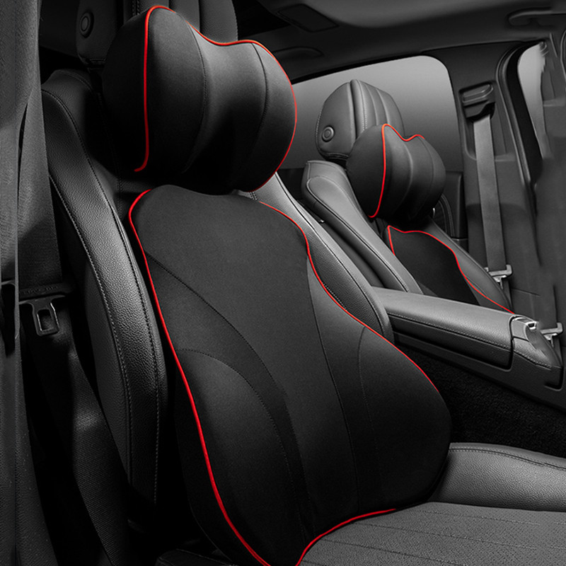 JINSERTA prozračni automobilski jastuk za vrat Set memorijske pjene Automatski naslon za glavu Lumbalni jastuk za potporu sjedala Univerzalni jastuci za leđa Dodaci