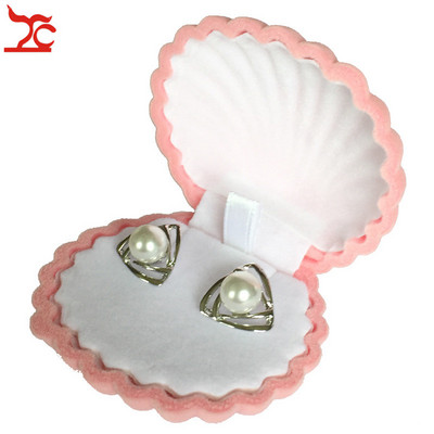 Skupna rasprodaja 10 komada slatke baršunaste kutije za naušnice u obliku školjke, ogrlica s privjeskom za zaručničke zabave, izložbom za pohranu nakita Kutija za vjenčane darove