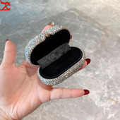 Gyémánt gyűrűs doboz Luxus flannelette gyűrűs doboz csappantyús esküvői ajánlatcsere ceremónia gyémánt gyűrűs doboz ékszerdoboz