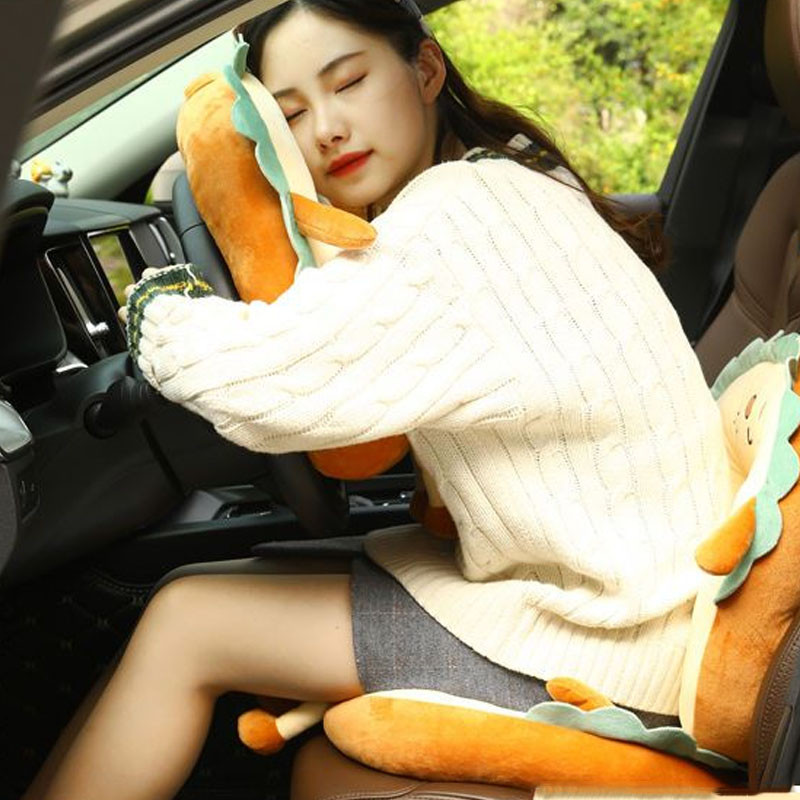 Naslon za glavu automobila iz crtanih filmova, jastuk za vrat, plišani struk, lumbalna potpora, univerzalni protuklizni jastuk za autosjedalice, potrepštine za unutrašnjost automobila