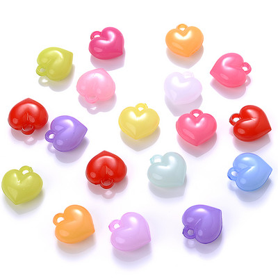 30 kom 16 mm mješovitih boja, perle s privjeskom u obliku srca, akrilne kuglice s razmakom za izradu nakita, narukvica, ogrlica, naušnice