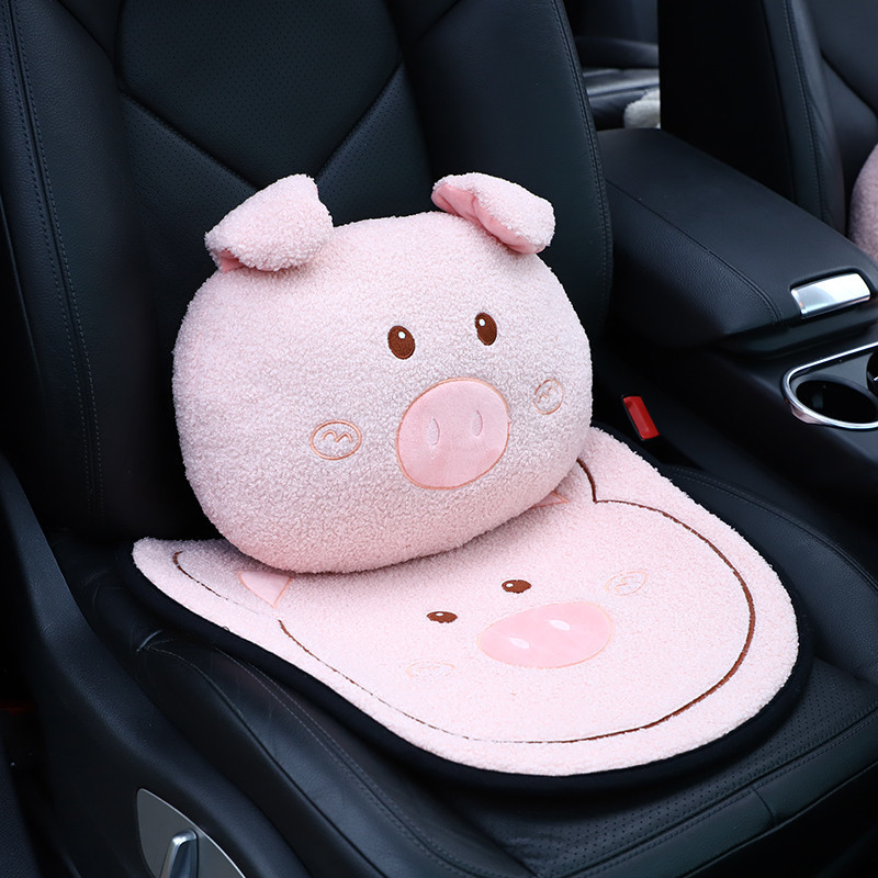 Slatki crtani automobilski jastuk za vrat Plišana svinja Jastuk za naslon auto sjedala Naslon za glavu Lumbalni mekani naslon za glavu Potpora za unutrašnjost automobila