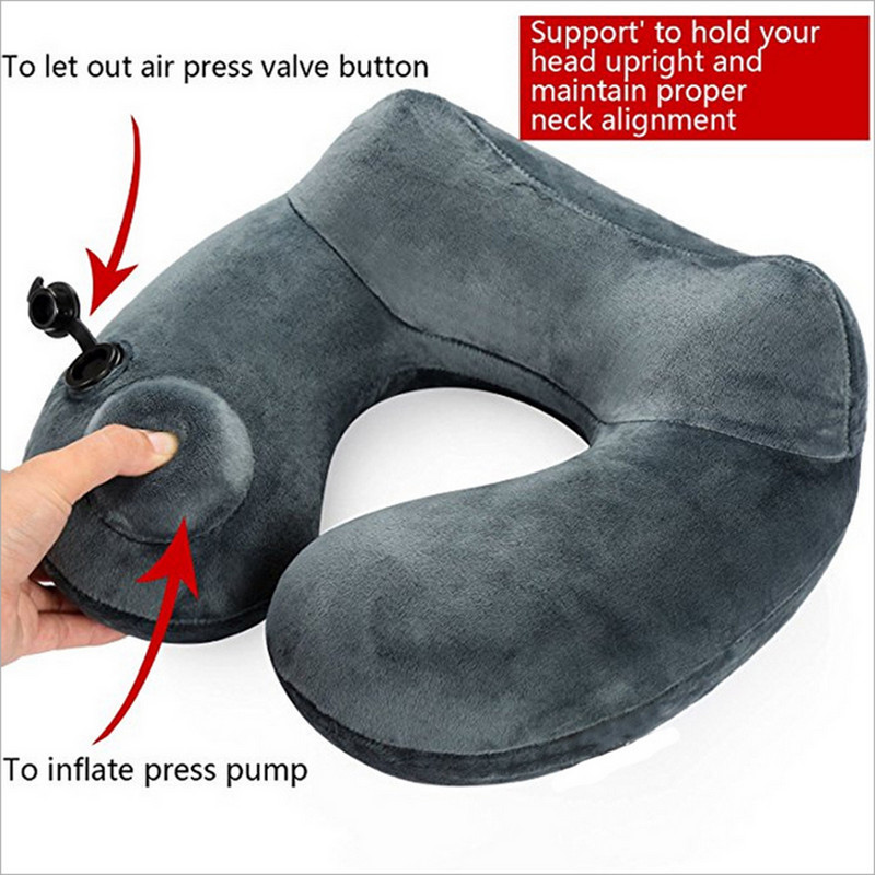 JINSERTA Automatski jastuk na napuhavanje U oblik 3D grba Prijenosni baršunasti vrat Putni jastuci za dojenje Jastuk za automobil Naslon za glavu