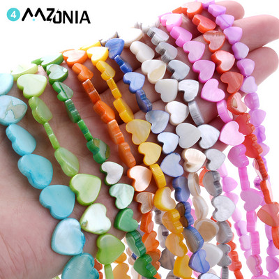 Φυσικές χάντρες από κοχύλι 6 8 10 12 χιλιοστά Heart Spacer Beads For Charms Κοσμήματα Κατασκευή DIY Βραχιόλι κολιέ προμήθειες Αξεσουάρ