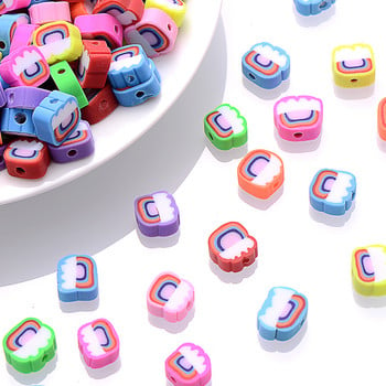 30/50 τμχ Rainbow Clay Spacer Beads Mixed Fruit Polymer Clay Beads for Jewelry Making Diy βραχιόλι κολιέ χειροποίητα αξεσουάρ