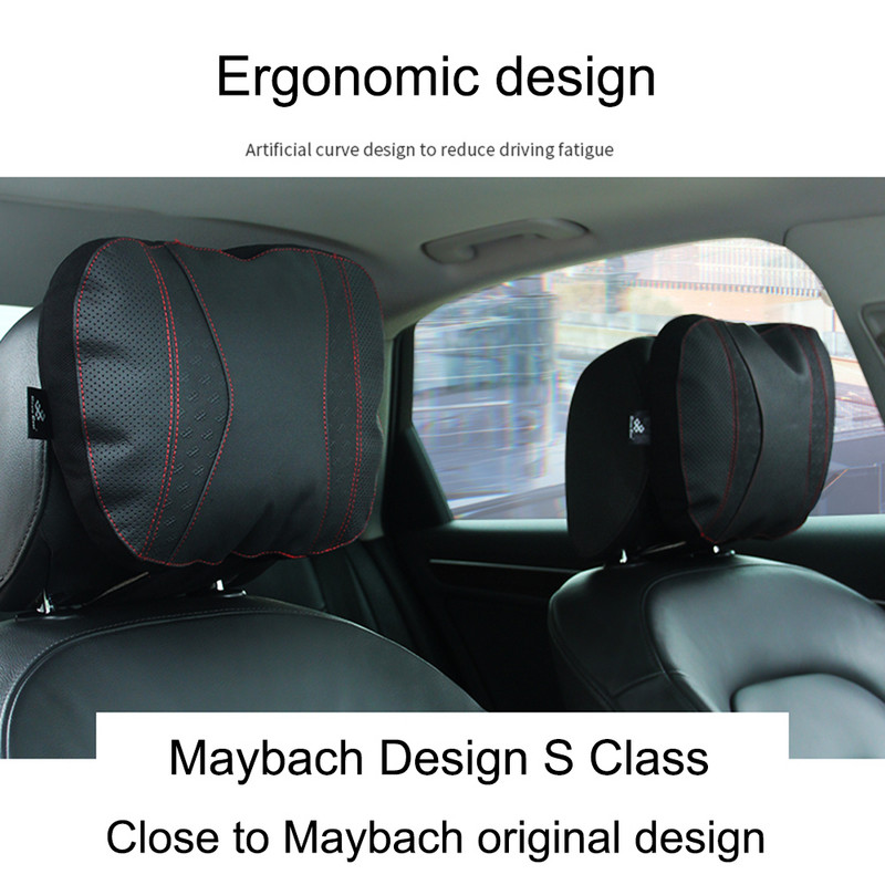 JINSERTA Maybach S Class automobilinė galvos atramos pagalvė galvai Oda Patogi Minkštas Pagalvėlės Užvalkalas Reguliuojama Automobilinė Pagalvė Universali