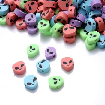 30/50/100 τεμ. 10 mm Aliens Beads Mix Color Polymer Clay Spacer Beads for Jewelry Making DIY Bracelet Supplies Accessories