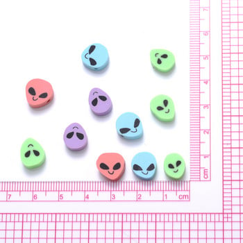 30/50/100 τεμ. 10 mm Aliens Beads Mix Color Polymer Clay Spacer Beads for Jewelry Making DIY Bracelet Supplies Accessories