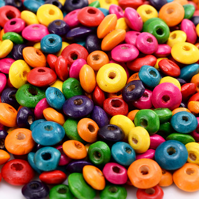 100/200/500 kom pljosnate okrugle perle od prirodnog drva boja 8 10 mm odstojnik labave perle ručno izrađene prilagođene dekoracije veleprodaja za nakit