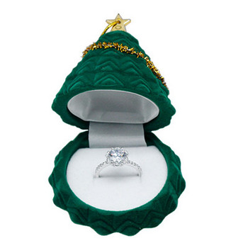 Кадифе Дядо Коледа Коледно дърво във формата на пръстен Колие Ковчег Прекрасна обеца Пръстен Съхранение на подарък Органайзер за бижута Подаръчна кутия