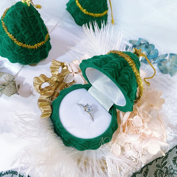 Κολιέ με δαχτυλίδι σε σχήμα χριστουγεννιάτικου δέντρου Άγιου Βασίλη Κασετίνα Υπέροχο δαχτυλίδι σκουλαρίκι Αποθήκευση δώρου κοσμήματα Organizer Κουτί δώρου