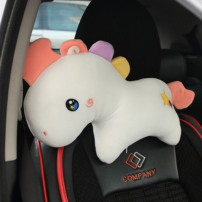 Slatki automobilski jastuk za struk Naslon za glavu za automobil Jastuk za vrat Kutija za životinjske maramice iz crtanih filmova Plišani auto jastuk za sjedalo za odrasle, djecu, dodatke za automobil