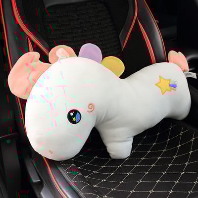 Slatki automobilski jastuk za struk Naslon za glavu za automobil Jastuk za vrat Kutija za životinjske maramice iz crtanih filmova Plišani auto jastuk za sjedalo za odrasle, djecu, dodatke za automobil