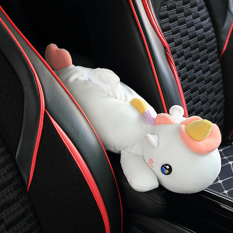 Slatki automobilski jastuk za struk Naslon za glavu za automobil Jastuk za vrat Kutija za životinjske maramice iz crtanih filmova Plišani auto jastuk za sjedalo za odrasle, djecu, dodatke za automobil