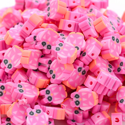 30 kom/lot Perle od polimerske gline sova 10 mm, šarene perle ptice, životinje, ravne perle za odstojnike za izradu nakita DIY narukvica, ogrlica