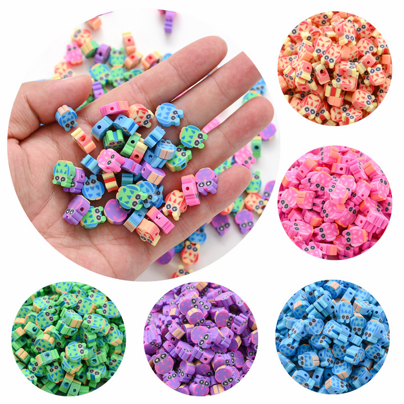 30 kom/lot Perle od polimerske gline sova 10 mm, šarene perle ptice, životinje, ravne perle za odstojnike za izradu nakita DIY narukvica, ogrlica