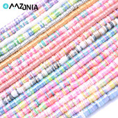 350 kom/lot 6 mm razmaknice od polimerske gline, višebojne mješovite ravne okrugle razmaknice, labave perle za izradu nakita, DIY narukvica, ogrlica