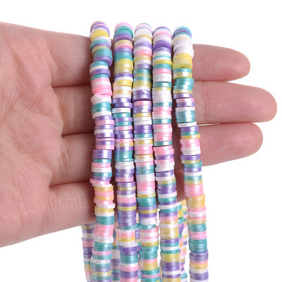 350 kom/lot 6 mm razmaknice od polimerske gline, višebojne mješovite ravne okrugle razmaknice, labave perle za izradu nakita, DIY narukvica, ogrlica