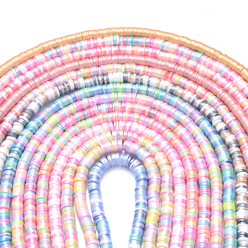 350 kom/lot 6 mm razmaknice od polimerske gline, višebojne mješovite ravne okrugle razmaknice, labave perle za izradu nakita, DIY narukvica, ogrlica