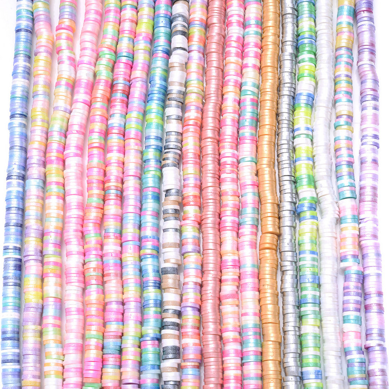 350 kom/lot 6 mm razmaknice od polimerske gline, višebojne mješovite ravne okrugle razmaknice, labave perle za izradu nakita, DIY narukvica, ogrlica