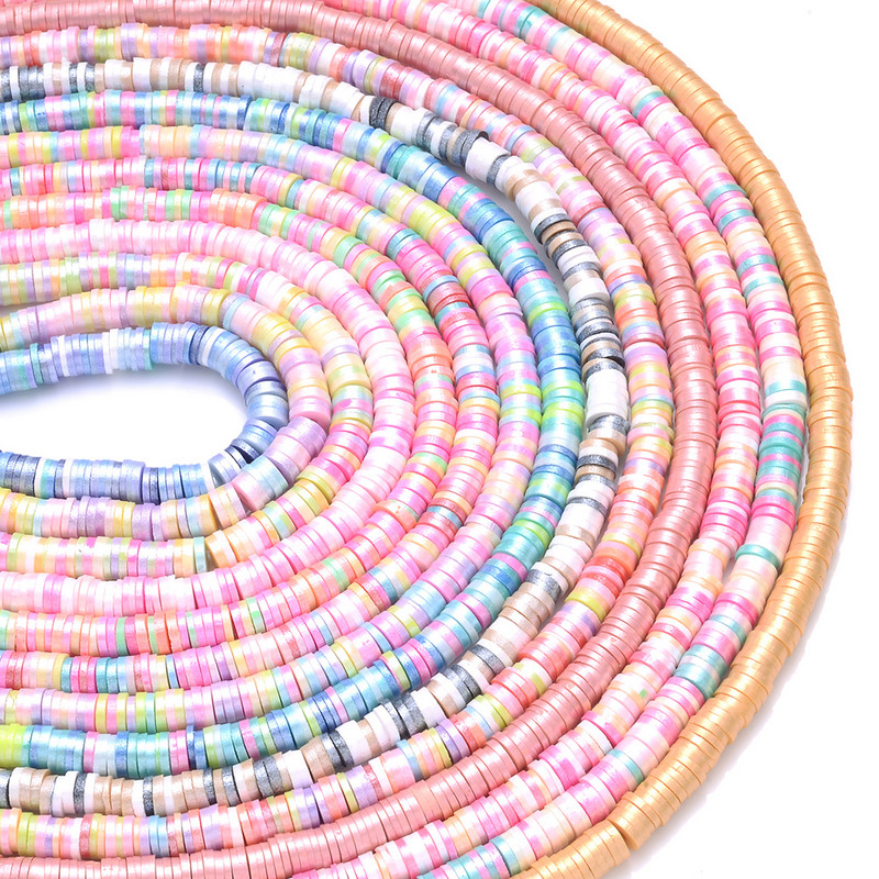 350 kom/lot 6 mm razmaknice od polimerske gline, višebojne mješovite ravne okrugle razmaknice, labave perle za izradu nakita, DIY narukvica, ogrlica