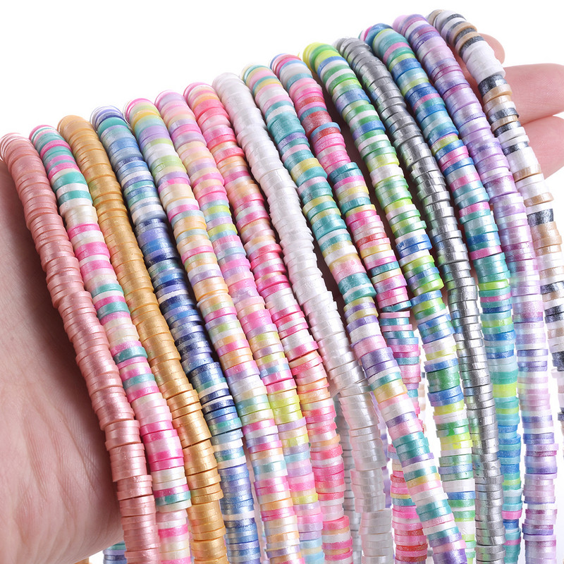 350 kom/lot 6 mm razmaknice od polimerske gline, višebojne mješovite ravne okrugle razmaknice, labave perle za izradu nakita, DIY narukvica, ogrlica
