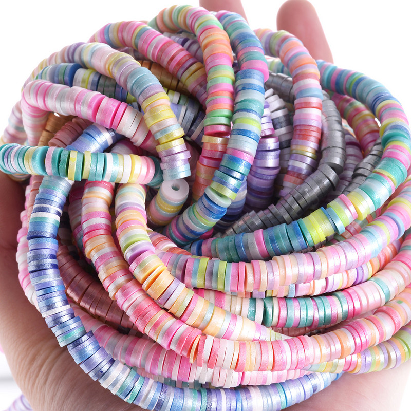 350 kom/lot 6 mm razmaknice od polimerske gline, višebojne mješovite ravne okrugle razmaknice, labave perle za izradu nakita, DIY narukvica, ogrlica